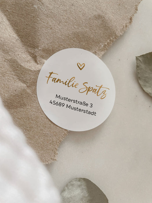 Personalisierte Adressaufkleber No.1 Gold | ⌀ 3cm 4cm