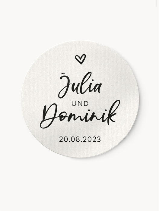 Personalisierte Aufkleber zur Hochzeit No.1 | ⌀ 3cm ⌀ 4cm
