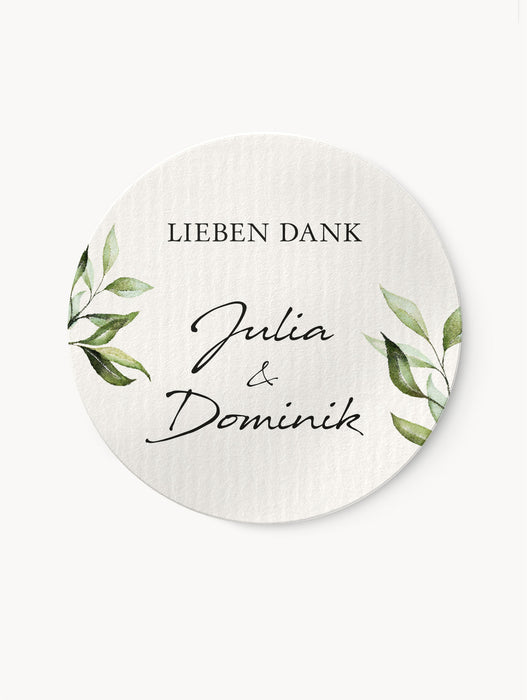 Personalisierte Aufkleber zur Hochzeit Lia "Lieben Dank" | ⌀ 4cm