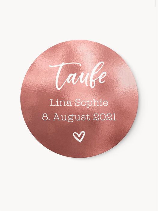 Personalisierte Aufkleber zur Taufe No.1 Rose | ⌀ 3cm ⌀ 4cm