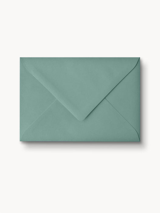Grünblaue Briefumschläge aus 120 g/m² Papier – C6 und B6 Größe, nassklebend, ideal für Einladungskarten, Grußkarten und Frühlingskarten – 10 oder 25 Stück im Set