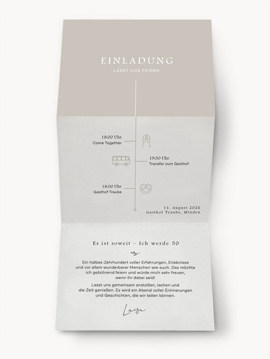 Einladungskarte Still 3-teilig
