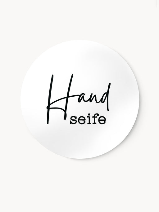 Selbstklebender Aufkleber ‚Handseifel‘ für Seifenspender – glänzend, wasserfest und UV-beständig, ideal zur stilvollen Beschriftung im Badezimmer oder in der Küche
