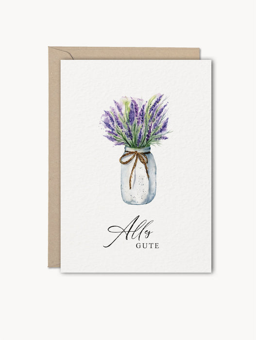 Grußkarte Lavendel "Alles Gute"