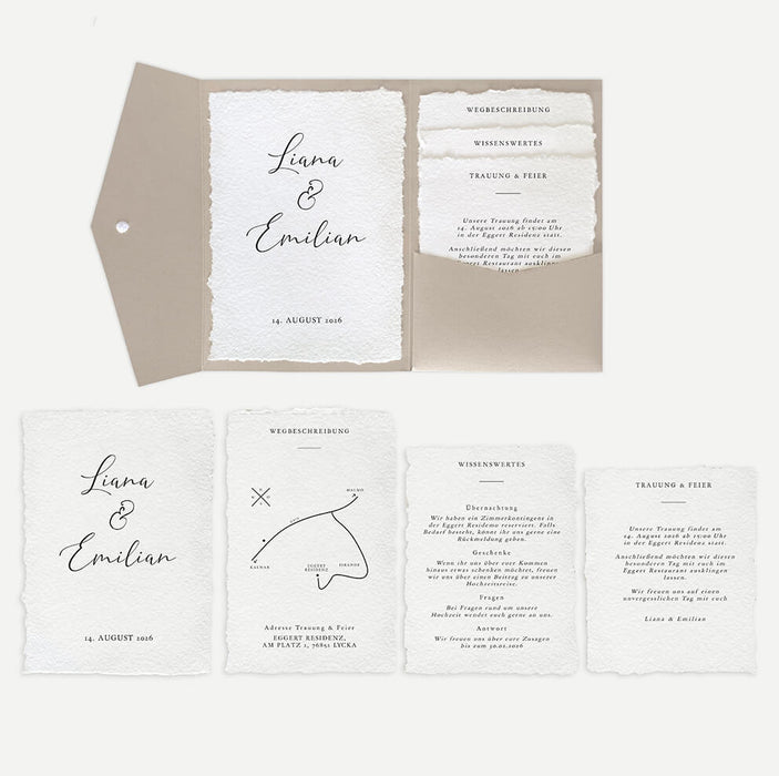 Pocketfolder Einladung Alva zur Hochzeit