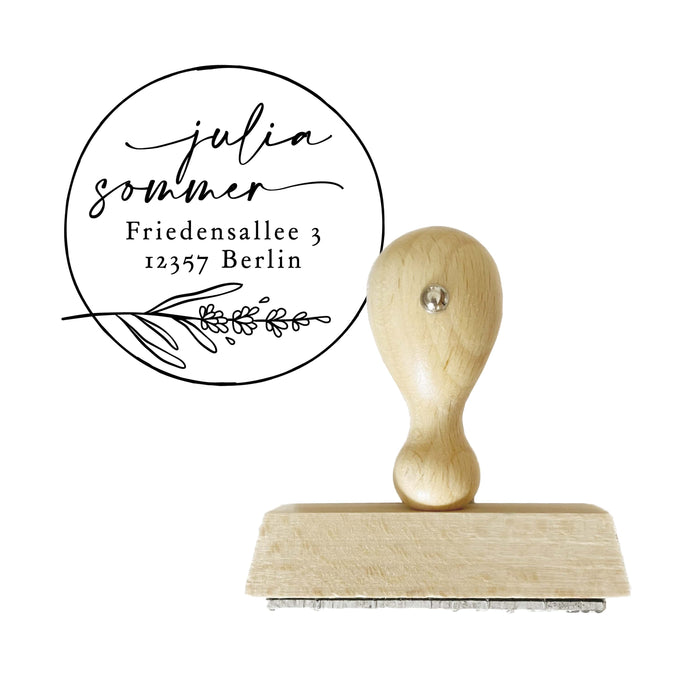 Personalisierter Stempel Adresse Maja