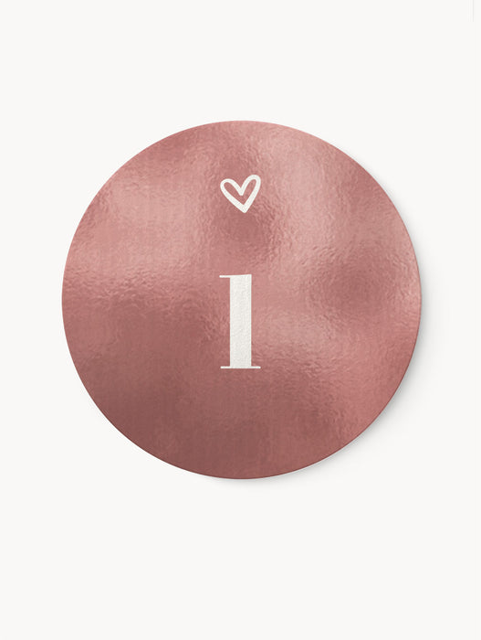 Aufkleber Zahlen 1 bis 24 Classic Rose | ⌀ 4cm