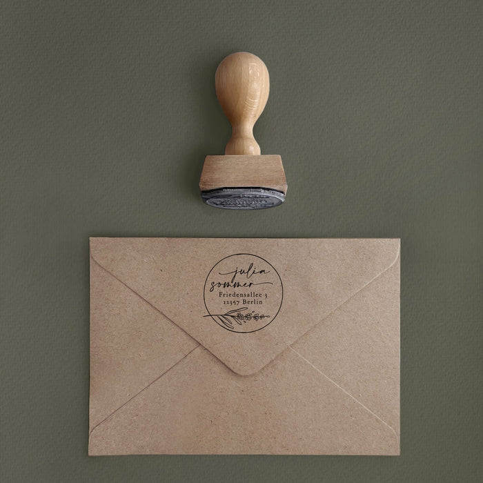 Personalisierter Stempel Adresse Maja