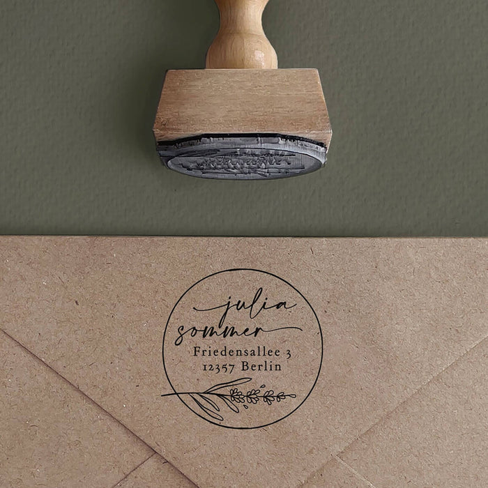 Personalisierter Stempel Adresse Maja