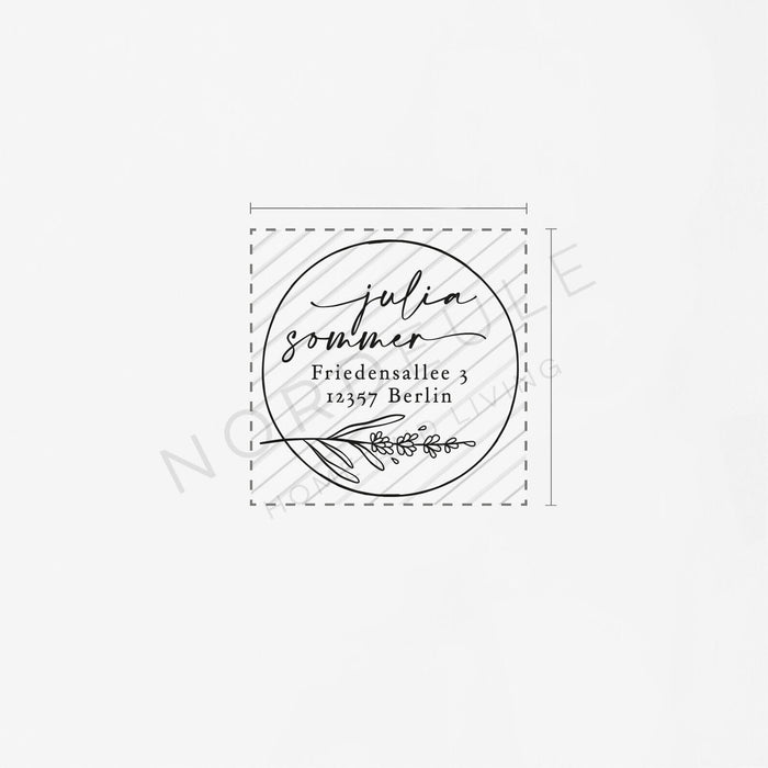 Personalisierter Stempel Adresse Maja
