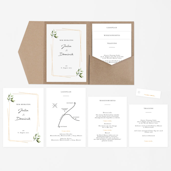 Pocketfolder Einladung Lia zur Hochzeit