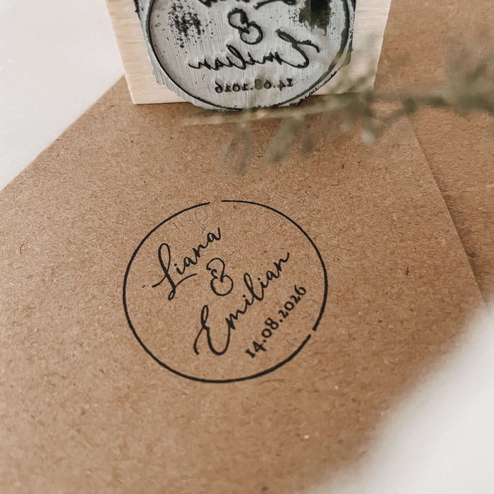 Personalisierter Stempel Alva zur Hochzeit, 4x4cm