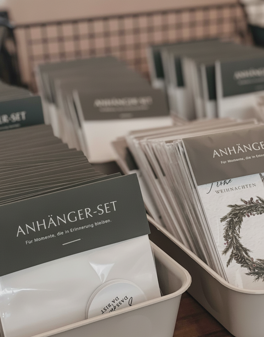 Blick in die NORDEULE Manufaktur: Verpacken der Anhänger-Sets