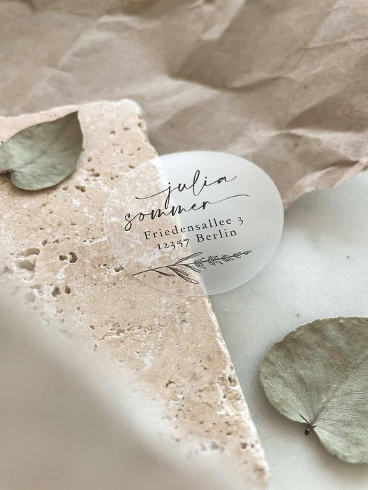 Personalisierte Adressaufkleber Maja Weiß | ⌀ 4cm