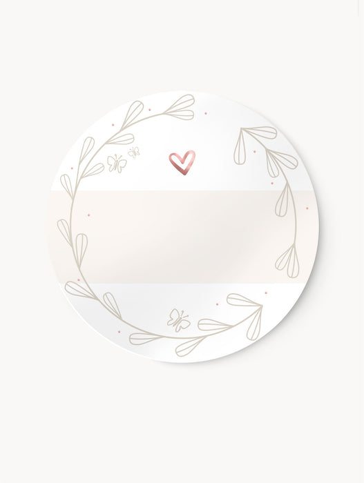 Aufkleber zur Beschriftung Rose | ⌀ 4cm