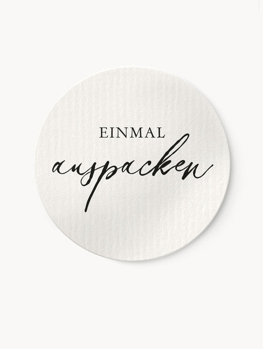 Einmal auspacken - Aufkleber