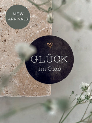 Aufkleber Glück im Glas No.2 Graumeliert | ⌀ 3cm ⌀ 4cm
