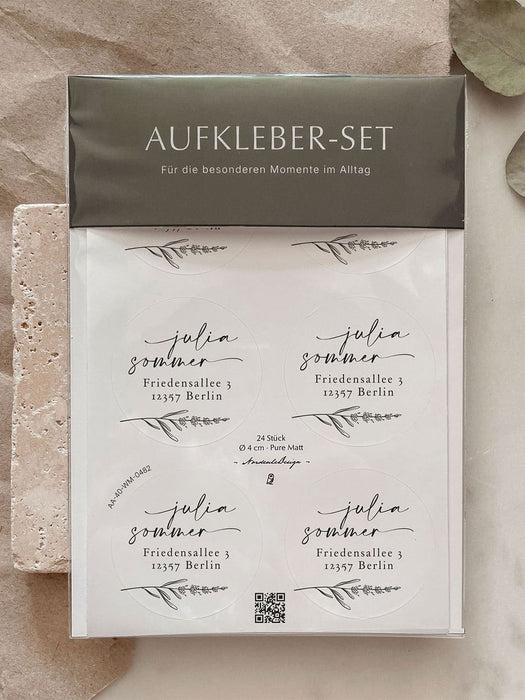 Personalisierte Adressaufkleber Maja Weiß | ⌀ 4cm