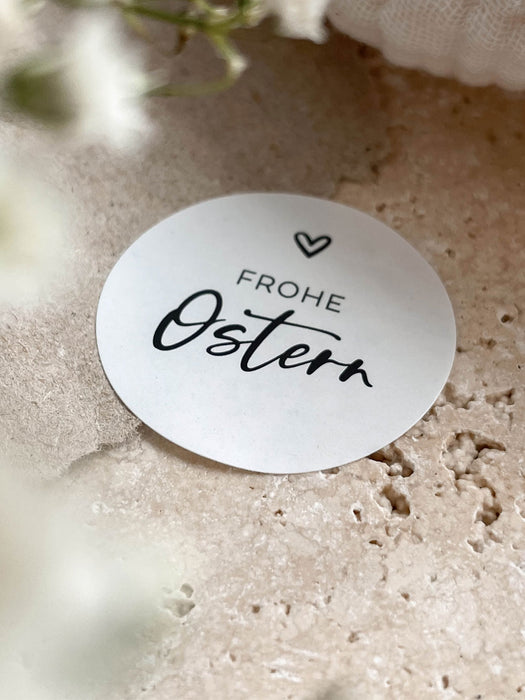 Frohe Ostern Aufkleber Weiß | ⌀ 3cm ⌀ 4cm