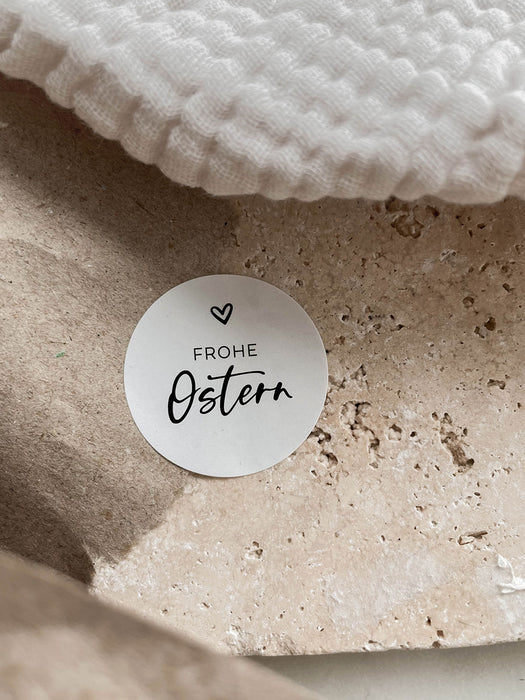Frohe Ostern Aufkleber Weiß | ⌀ 3cm ⌀ 4cm