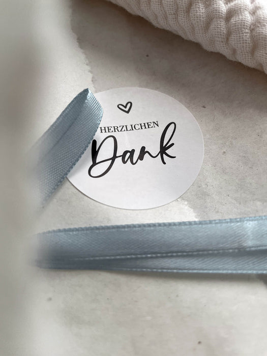 Aufkleber Herzlichen Dank Weiß | ⌀ 3cm ⌀ 4cm