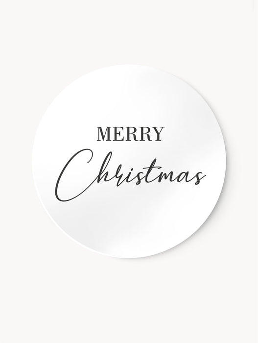 Merry Christmas Aufkleber Weiß | ⌀ 4cm