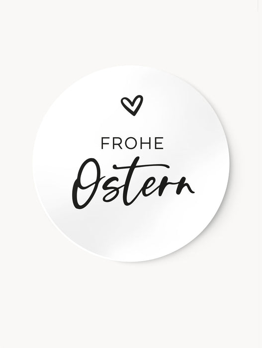 Frohe Ostern Aufkleber Weiß | ⌀ 3cm ⌀ 4cm