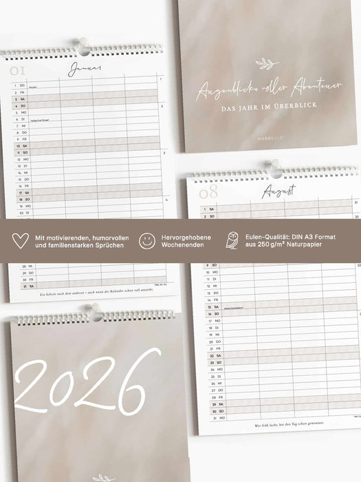 Wandkalender 2026, DIN A4 Augenblicke voller Abenteuer (Limited Edition)