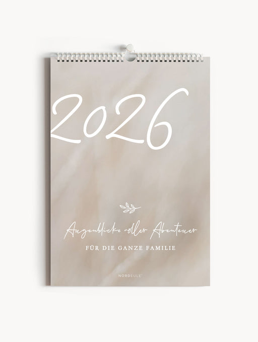 Familienkalender DIN A3 2026 in Beige – stilvoller Wandkalender für die ganze Familie