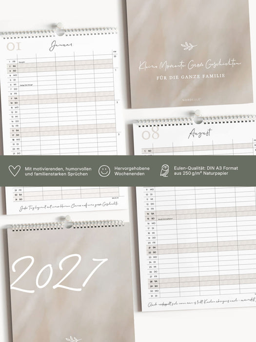 Familienkalender 2027, DIN A3 | Kleine Momente. Große Geschichten