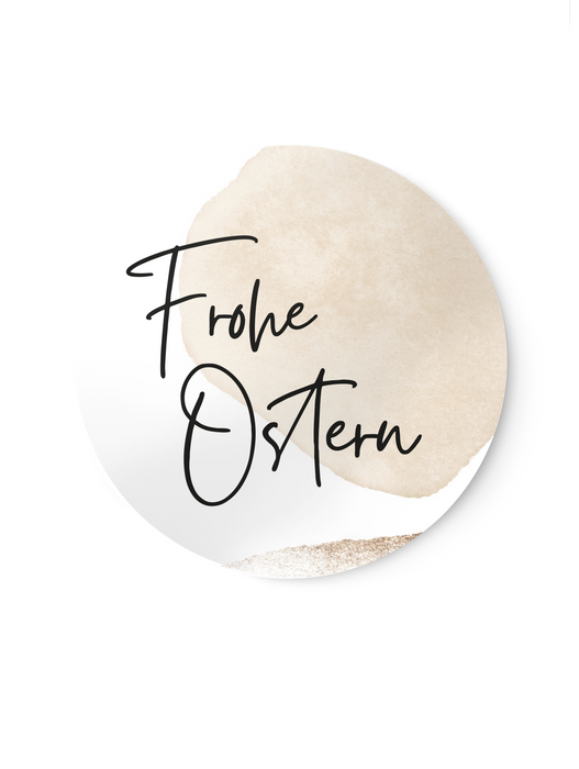 Aufkleber Frohe Ostern Beige | ⌀ 3cm ⌀ 4cm
