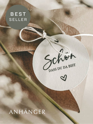 Anhänger Schön dass du da bist Schwarz-Weiß | ⌀ 4 cm