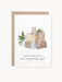 Grußkarte mit Geschenk-Motiv und Aufschrift „Weihnachten ist, wenn wir zusammen sind“ in Beige, auf Naturkarton mit Kraftpapier-Briefumschlag, DIN A6