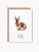 Grußkarte "Frohe Ostern" mit Aquarell-Osterhase, naturweißer Karton, Kraftpapier-Umschlag