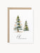 Weihnachtskarte mit zwei grünen Tannen und dem Schriftzug „Oh Tannenbaum“, mit braunem Umschlag