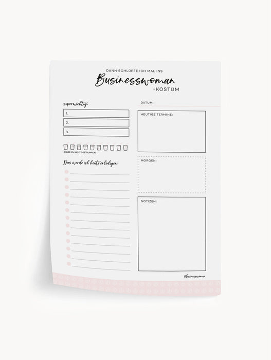 Tagesplaner Businesswoman Notizblock | DIN A4