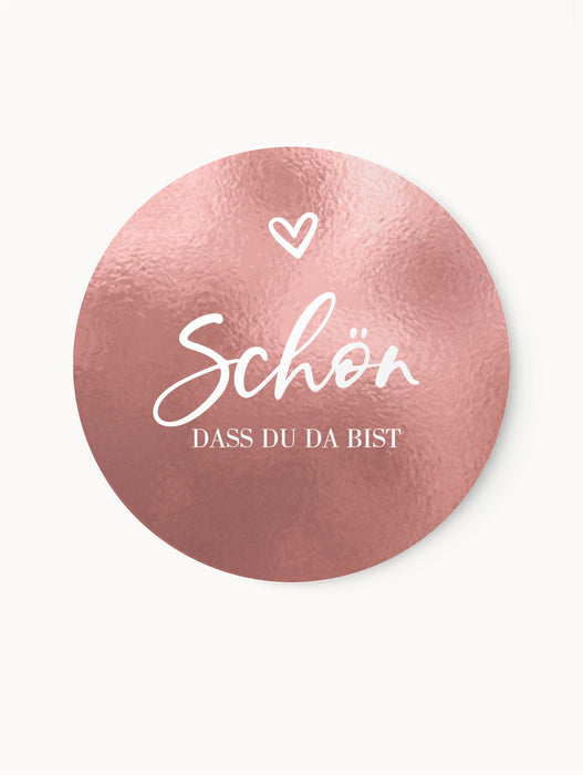 Aufkleber Schön dass du da bist Rose | ⌀ 3 cm ⌀ 4 cm
