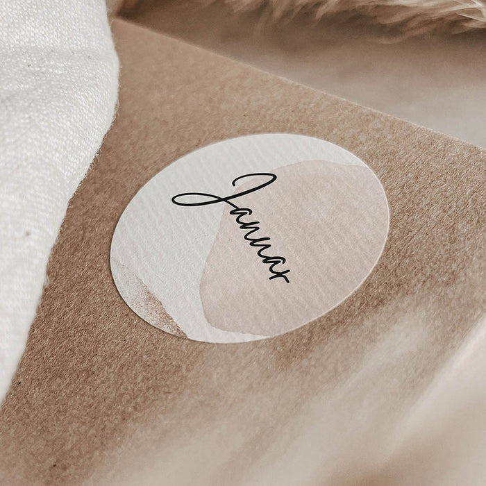 Aufkleber Monate Beige