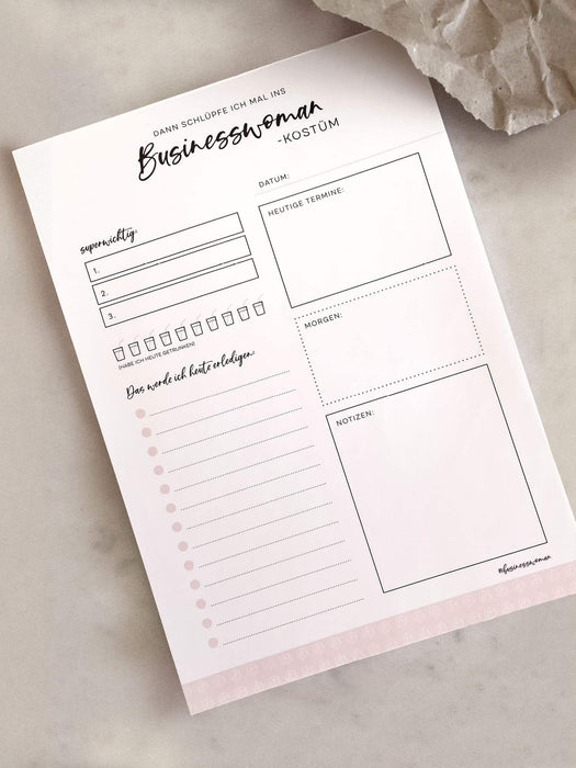 Tagesplaner Businesswoman Notizblock | DIN A4