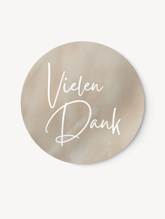 Aufkleber Vielen Dank Beige | ⌀ 3cm 4cm