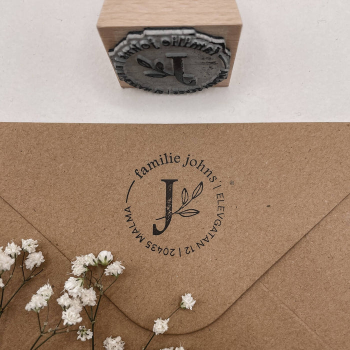 Personalisierter Stempel Felina zur Hochzeit 4x4cm