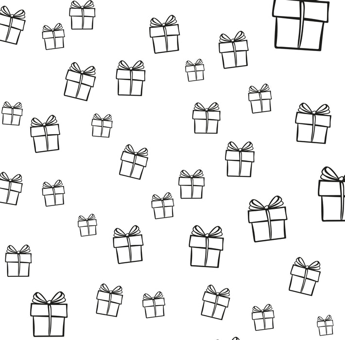 Geschenkpapier, 3 Rollen - Verpackungspapier "Geschenkezeit", weiß